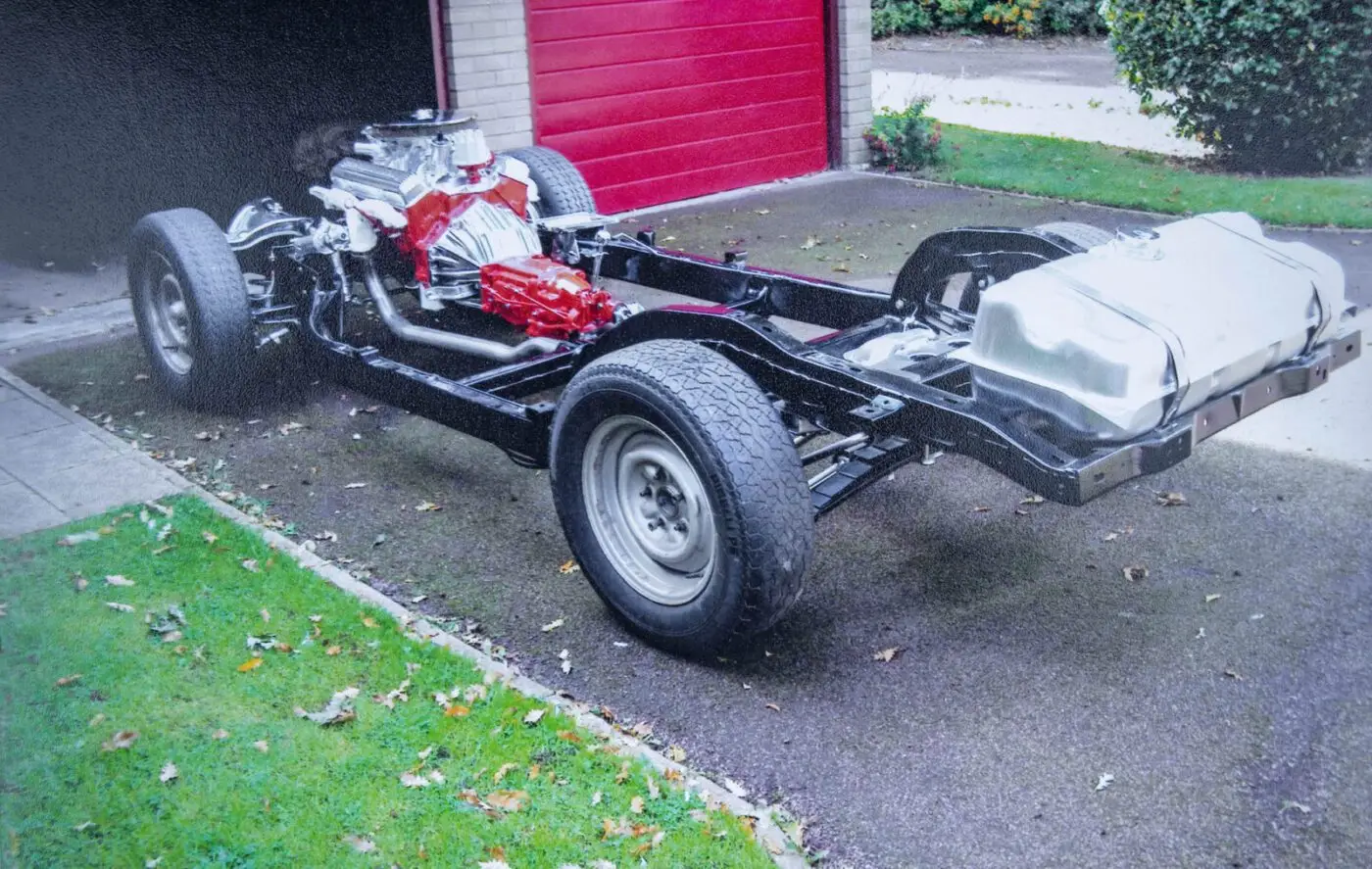 Corvette Sting Ray chassis and engine